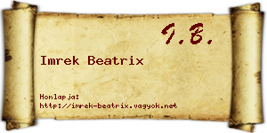 Imrek Beatrix névjegykártya
